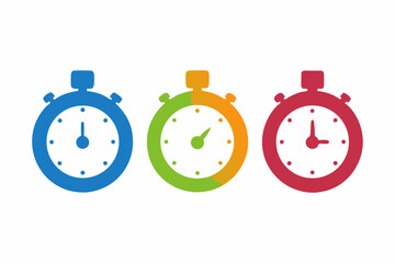 set of Stopwatch icon silhouette vector illustration