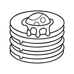 pancake icon, pancake line art - simple line art of pancake, perfect for pancake logos and icons