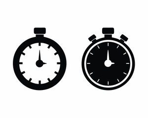 Stopwatch icon silhouette vector illustration