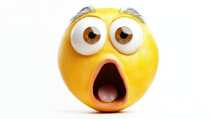 Excited surprise face isolated on white background