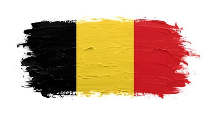 Belgian Flag Artistic Brush Stroke Design National Symbol Paint Texture