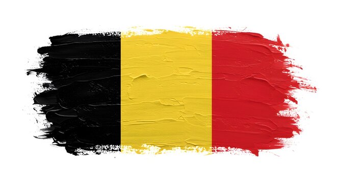 Belgian Flag Artistic Brush Stroke Design National Symbol Paint Texture