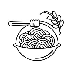 pasta icon, pasta line art - simple line art of pasta, perfect for pasta logos and icons