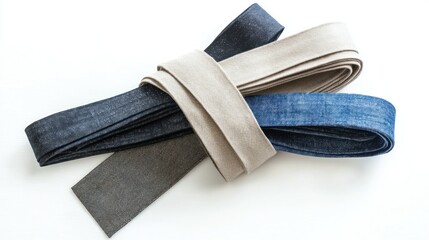 Fabric obi belt isolated on white background