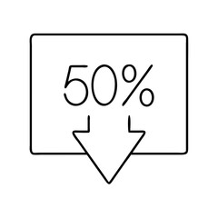 percentage icon, percentage line art - simple line art of percentage, perfect for percentage logos and icons