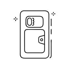 phone case icon, phone case line art - simple line art of phone case, perfect for phone case logos and icons