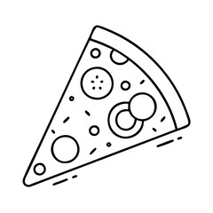 pizza slice icon, pizza slice line art - simple line art of pizza slice, perfect for pizza slice logos and icons