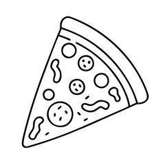 pizza slice icon, pizza slice line art - simple line art of pizza slice, perfect for pizza slice logos and icons
