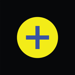 ,Medical cross icon in circular design plus and cross