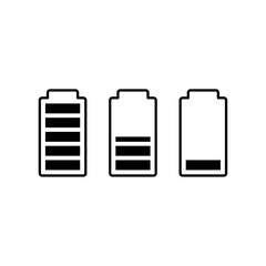 Battery Status Icons – Full, Medium, Low