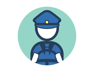 運転手のシンプルな丸いカラフルカラーイラストアイコン