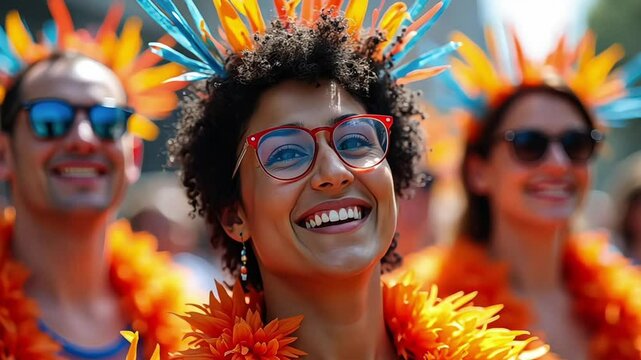 Smiling Woman in Lei &ndash; Joyful Island Vibe