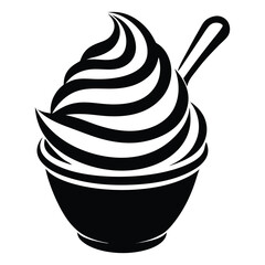 Minimalist cup ice cream logo vector art illustration, Perfect for Summer, Street Food, or Logo Design