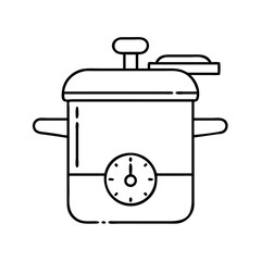 pressure cooker icon, pressure cooker line art - simple line art of pressure cooker, perfect for pressure cooker logos and icons