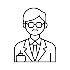 prosecutor icon, prosecutor line art - simple line art of prosecutor, perfect for prosecutor logos and icons