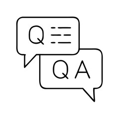 q a icon, q a line art - simple line art of q a, perfect for q a logos and icons