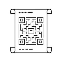 qr code on poster icon, qr code on poster line art - simple line art of qr code on poster, perfect for qr code on poster logos and icons