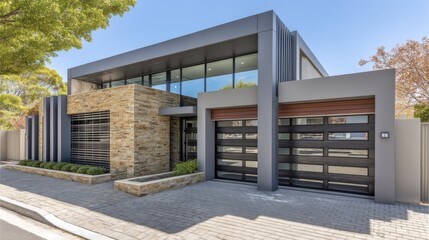 Modern iron gates sleek design minimalist-3 - modern entrance black building element
