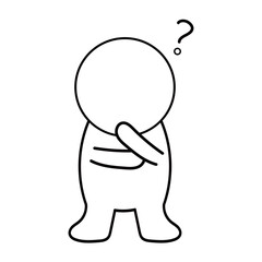 考えている人物シンプルアイコン