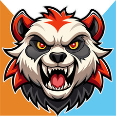 Head Of Panda Mascot Vector 