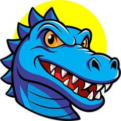 Blue Crocodile Mascot Vector