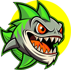Wild Fish Mascot Logo 