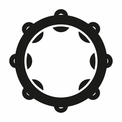 Tambourine icon silhouette vector illustration