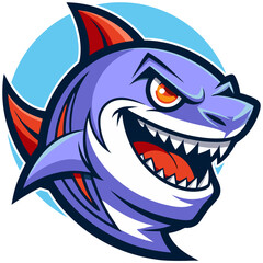 Angry Shark Mascot Logo Vector 