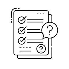 Fototapeta premium questionnaire icon, questionnaire line art - simple line art of questionnaire, perfect for questionnaire logos and icons