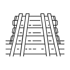 railway tracks icon, railway tracks line art - simple line art of railway tracks, perfect for railway tracks logos and icons