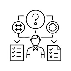 reasoning icon, reasoning line art - simple line art of reasoning, perfect for reasoning logos and icons