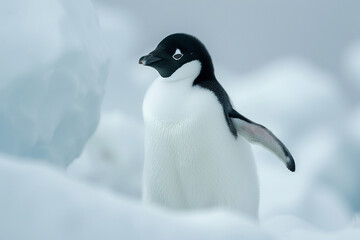 Obraz premium Exploring pretty vital importance of scientific research and conservation efforts in pretty breathtaking landscape of Antarctica, showcasing pretty collaborative spirit of mankind in understanding and