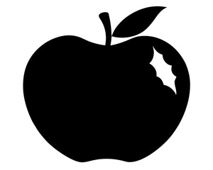 Bitten Apple silhouette vector illustration