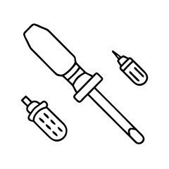 screwdriver icon, screwdriver line art - simple line art of screwdriver, perfect for screwdriver logos and icons