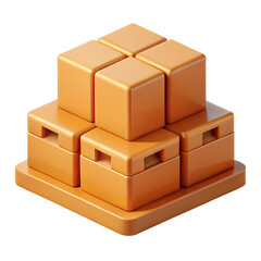 A neat stack of orange modular containers rests on a matching base, perfect for visualizing organized systems or strategic building within commercial.