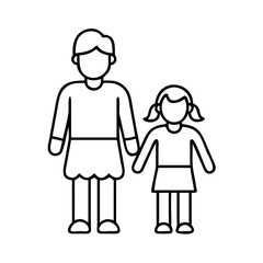 siblings icon, siblings line art - simple line art of siblings, perfect for siblings logos and icons