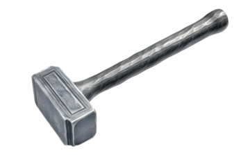 Handcrafted Metal Hammer Illustration Isolated Transparent Background