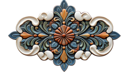 specific type of Russian decorative ceramic tile used on buildings, isolated on Transparent background.