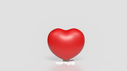 The Heart and drug for health or medical concept 3d Rendering.