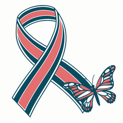 Awareness Ribbon silhouette vector illustration