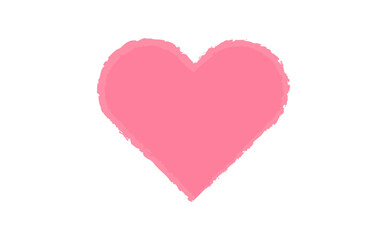 ピンク色の、ハートの形のオブジェクト
手書きで描いたようなテイスト
