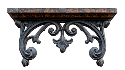 A  specific British pub sign bracket (wrought iron), isolated on Transparent background.