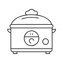 slow cooker icon, slow cooker line art - simple line art of slow cooker, perfect for slow cooker logos and icons