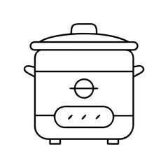 slow cooker icon, slow cooker line art - simple line art of slow cooker, perfect for slow cooker logos and icons