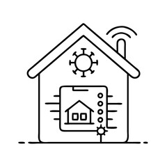 smart home icon, smart home line art - simple line art of smart home, perfect for smart home logos and icons