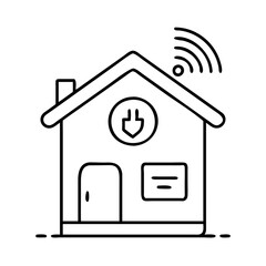 smart home icon, smart home line art - simple line art of smart home, perfect for smart home logos and icons