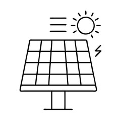 solar panel icon, solar panel line art - simple line art of solar panel, perfect for solar panel logos and icons