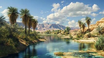 Obraz premium desert oasis natural landscape.