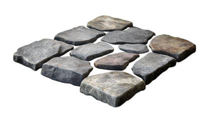 A realistic rendering of a permeable paving stone allowing water drainage, isolated on Transparent background.