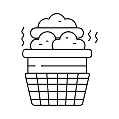 steam basket icon, steam basket line art - simple line art of steam basket, perfect for steam basket logos and icons